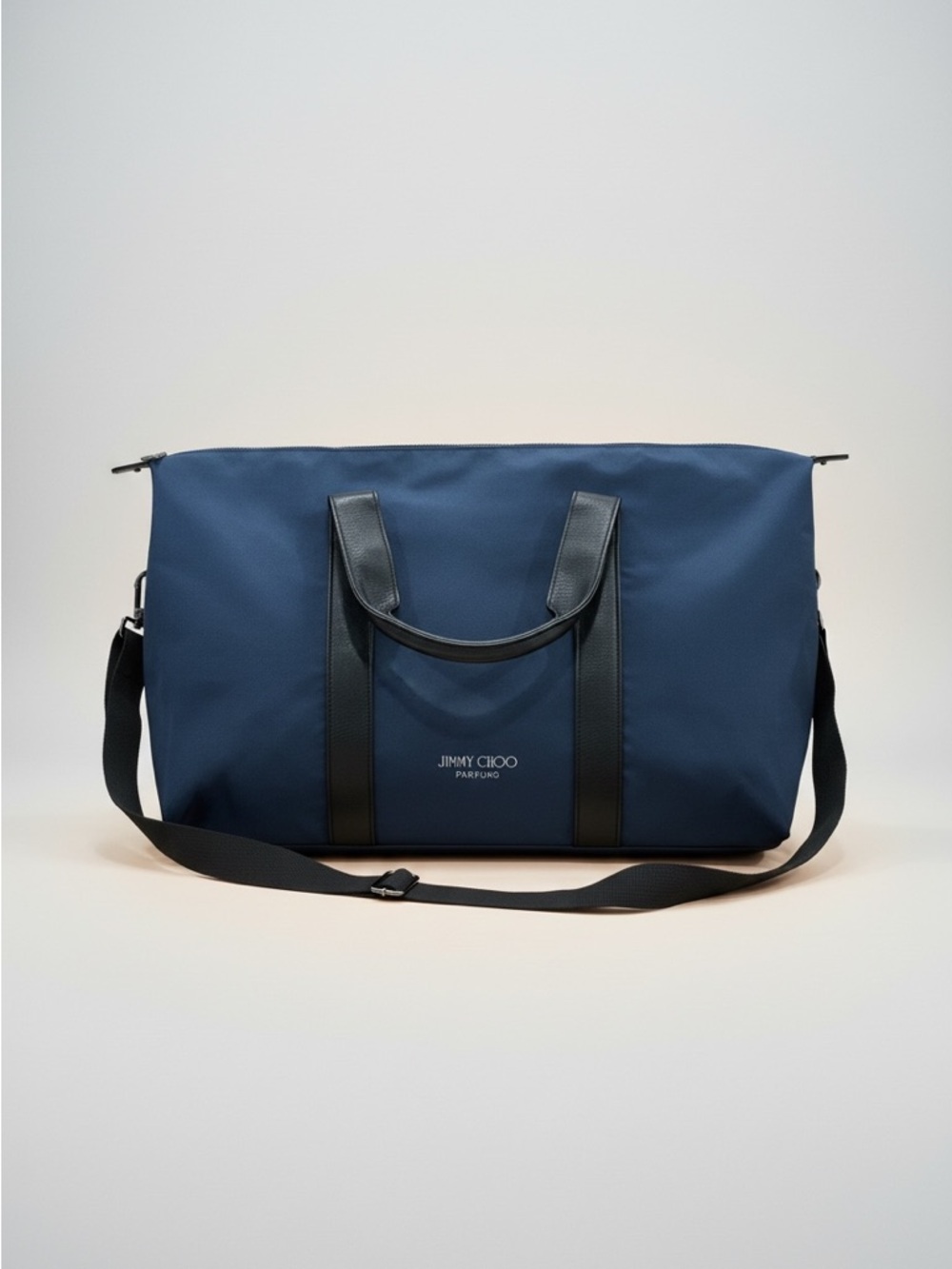 Jimmy Choo Parfums Midnight Blue Navy Nylon Duffel Bag Packable Travel NEW